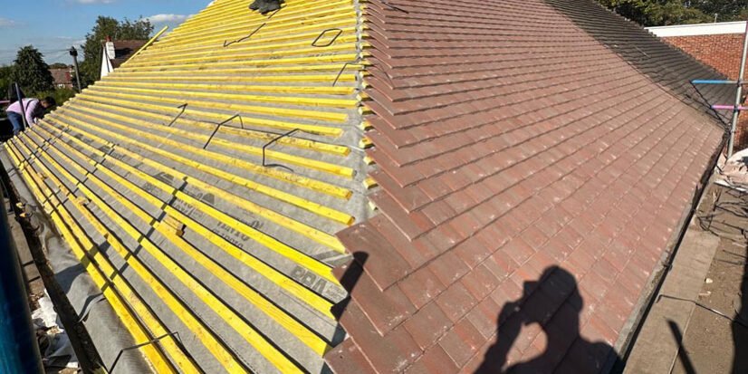 Roof restoration in progress